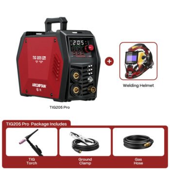 Arccaptain TIG205 Pro Cold TIG Welder with Welding Helmet