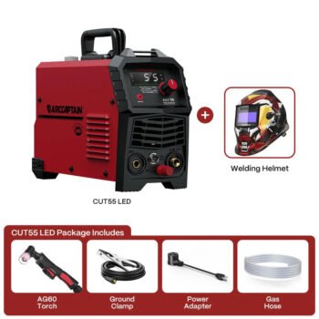 Arccaptain CUT55 LED Pilot Arc Plasma Cutter with Welder Helmet