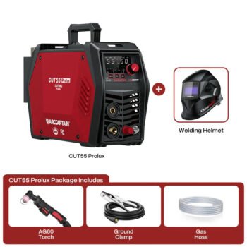 ARCCAPTAIN CUT55 Prolux Plasma Cutter with Black Helmet