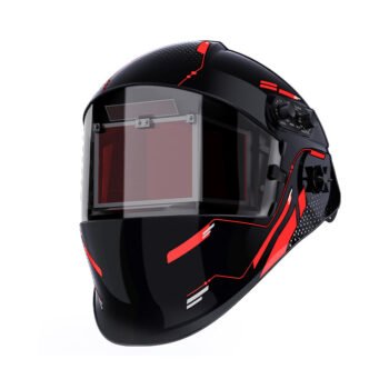 Hyperview X400 Super Large View with Side View Welding Helmet Black and Red